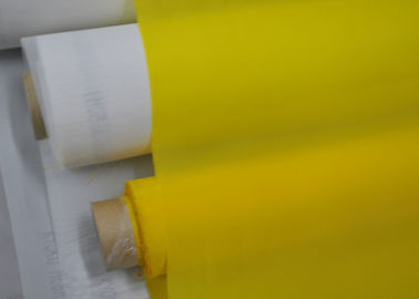 Biały / żółty niestandardowy sitodruk Tkanina poliestrowa 55 Nici Bez obróbki powierzchniowej