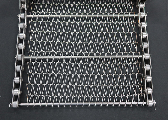 Włókno z stali nierdzewnej złożone z łańcucha płaskiej zrównoważonej spiralnej sieci przenośnej