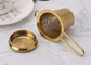 Złoty zaparzacz do herbaty ze stali nierdzewnej 304 Extra Fine Mesh z długimi uchwytami