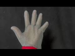 Rękawiczki z siatki z walcowanych pierścieni ze stali nierdzewnej z paskiem nylonowym