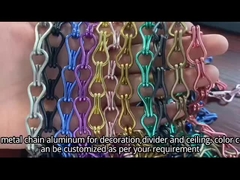 Aluminiowy podwójny haczyk łańcuch łącza dekoracyjny zasłona drzwiowa z sieci drukowej