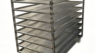 Stal nierdzewna Aluminium 600 X 400 Piekarnik obrotowy Pół piekarniczy stojak na chleb Wózek do chłodzenia