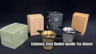 Zaparzacz do herbaty z podwójnym uchwytem ze stali nierdzewnej Sitko do liści