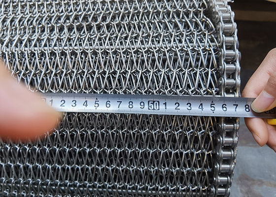 Komercyjny przenośnik łańcuchowy 1,5 mm Ss z siatki drucianej do herbatników z chipsami kukurydzianymi