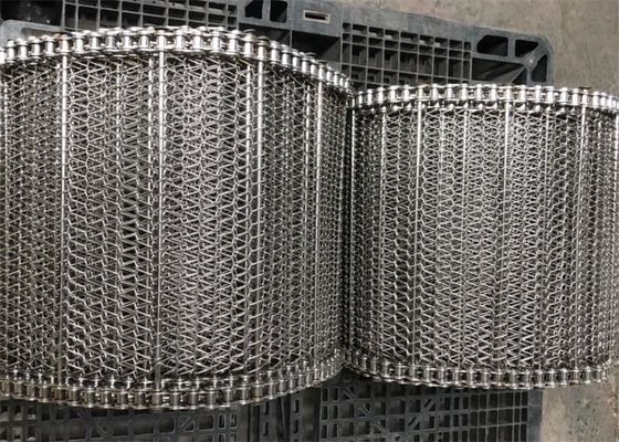 Łańcuch ze stali nierdzewnej Ss 304 Spirałowy pas przenośny Metal Balance Weave 180 stopni
