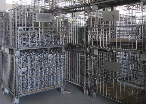 logistyczne magazynowanie metalowe klatki koszykówki drut metalowy magazynowanie żelazo składane klatki wózek składane klatki magazynowania drut