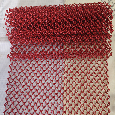 Dobra cena. Red Decorative Aluminium Metal Mesh Chain Link coil Curtain Drapery Fabric exterior decorative screen for rood divider w Internecie